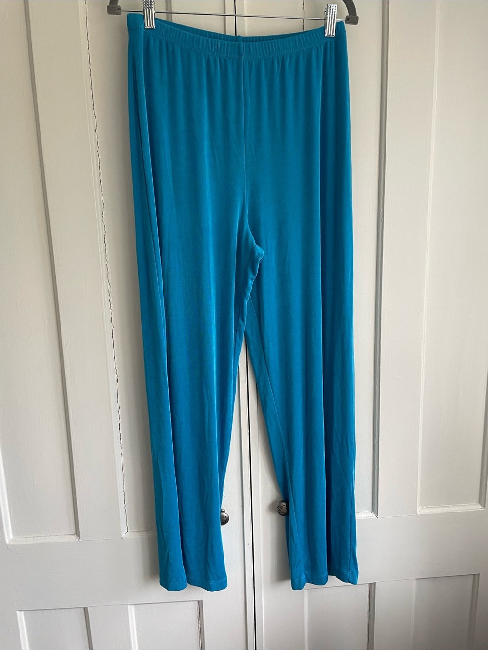 Citiknits Large Teal Wide Leg Pull-On Lounge Pants Elastic Waistband Travel